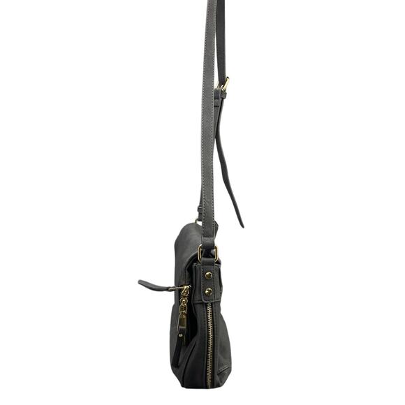 Miztique Black Vegan Leather Messenger Hobo Saddle Bag Crossbody Purse - Picture 12 of 16